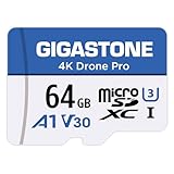 GIGASTONE Micro SD Card 64 GB, 4K Drone Pro, MicroSDXC per Wyze Cam, Telecamera di sicurezza, Drone DJI o Action Cam, Registrazione video 4K, UHS-I U3 A1 V30, 95 MB/s, con adattatore