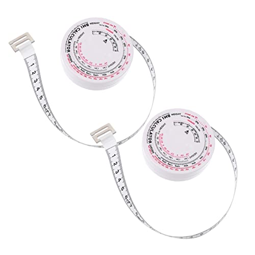 Hohopeti 2個軽量ポータブル巻尺 ウエスト測定用ボディメジャー 健康測定用 簡単操作 目盛り明瞭