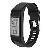 XHNee Compatible with Garmin Vivosmart HR+ Bands Women Men, Replacement Silicone Band Straps Bracelet Wristbands for Vivosmart HR Plus, Approach X10, Approach X40 (Black)