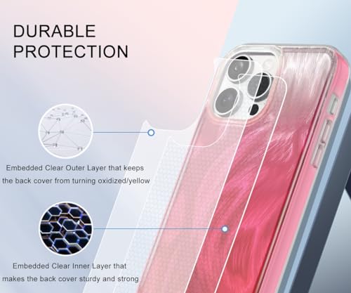 Coque iPhone 15 Pro fine transparente rose de haute qualité