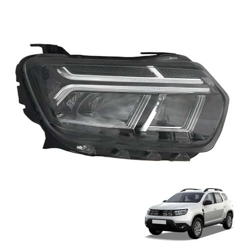JSUDQR Phare Droit Electroplaqué Convient à DACIA DUSTER 2022 XF733-010 Electroplaqué Droit R：260101613R 260109550R