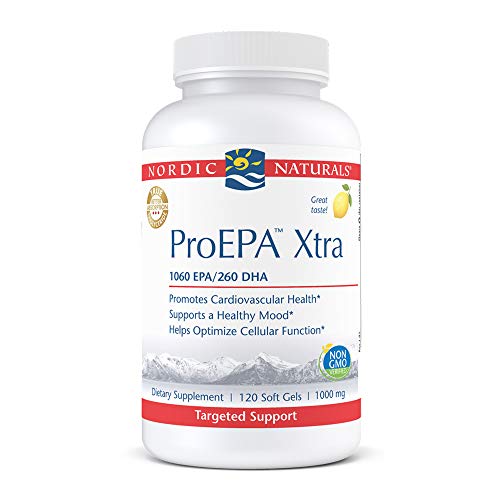 Nordic Naturals ProEPA Xtra, Lemon - 120 Soft Gels - 1640 mg Omega-3 - High-Intensity EPA Formula for Positive Mood, Heart Health & Cellular Function - Non-GMO - 60 Servings Nordic Naturals ProEPA Xtra, Lemon - 120 Soft Gels - 1640 mg Omega-3 - High-Intensity EPA Formula for Positive Mood, Heart Health & Cellular Function - Non-GMO - 60 Servings