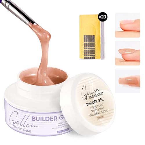 Gellen Builder Gel for Nail Extensions, Apex, Strengthener, 30g Nude