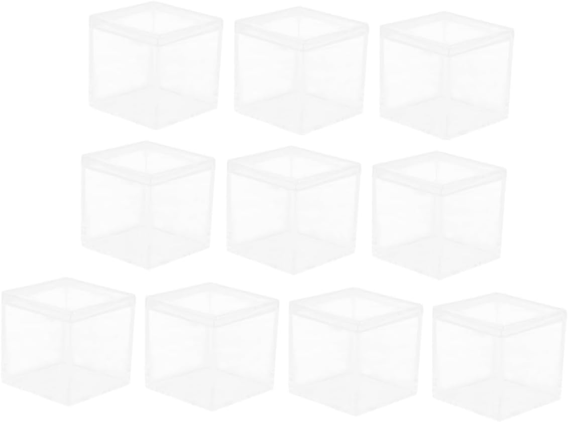 Unomor 20pcs Clear Square Storage Box Versatile Candy and Craft Container for Sweets Jewelry and Items for Parties and Events