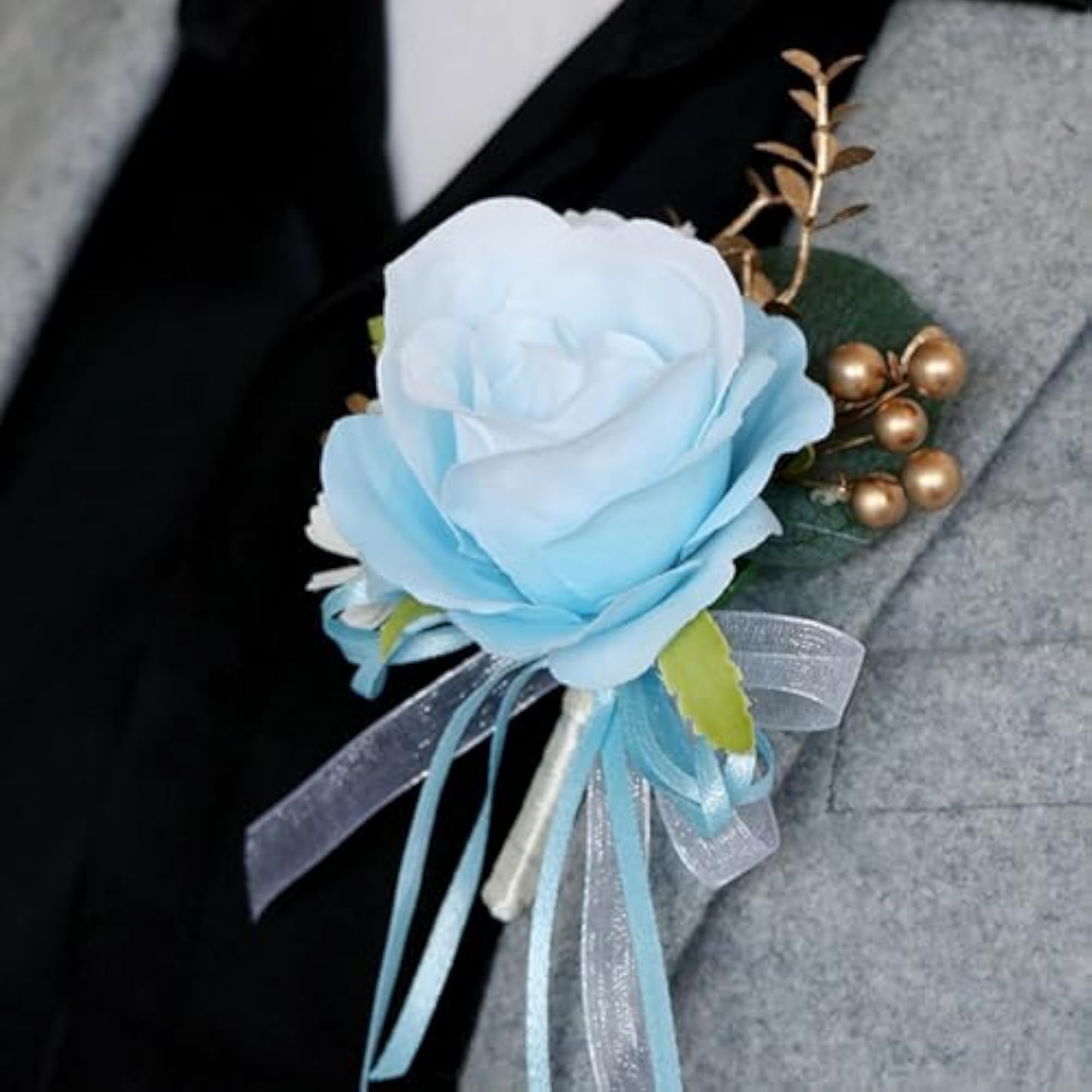 Wedding Flower Boutonniere Romantic Brooch, Gift for Him