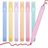 EooUooIP Aesthetic Highlighters, Cute Highlighters Dual Tip, Bible Highlighter No Bleed, Chisel and Fine Tips, Pastel Highlighter Assorted Colors for School & Office Journal DIY Home, 6 Pack