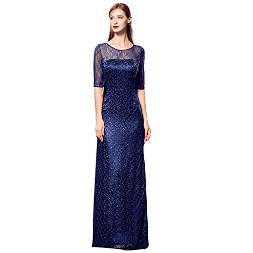 CAIM-Robes Robe pour Femme Robe de mariée Longue en Dentelle Robe de mariée sirène Robe de soirée Longue au Sol Robe de mariée (Color : Blue, Taille : XL) Cover