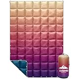 zzlamb Camping Blankets,Outdoor Lightweight Cloak Puffy Travel Blanket Down Alternative,Portable&Windproof Warm Quilt for Outdoor Plane Car Picnic Hammock Beach Backpacking,Dawn Fade 52x75in