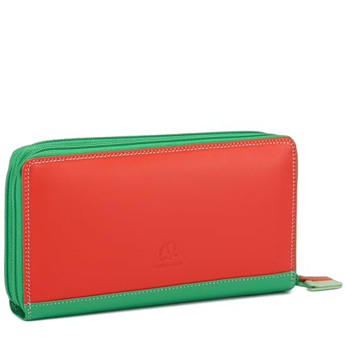 MYWALIT Large Double Zip Around Purse Compagnon Cuir Sicile