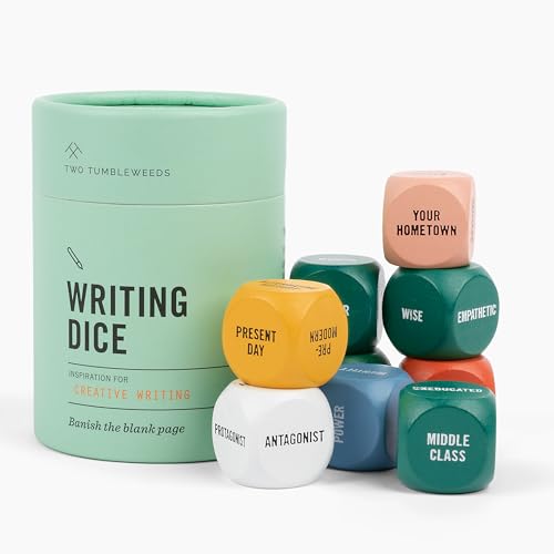 Two Tumbleweeds Writing Dice Set of 9 for Story Inspiration for Writers to Overcome Creative Block -...