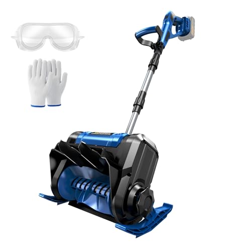 Akku Schneeschaufe für Makita 18V Batterie Akku Schneefräse 3000W Bürstenloser Motor bis 24cm Räumhöhe 8.5m Wurfweite 38cm Arbeitsbreite Einstellbare Auswurfrichtung ohne Akkus & ohne Ladegeräte