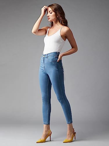 Image of Dolce Crudo Women's Skinny Fit High Rise Cropped Length Stretchable Denim Jeans
