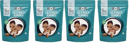 Image of MOM - Meal of the Moment, Roasted & Salted Almonds, 46g / 48g (Pack of 4) - Rich source of fiber | High in Protein | Smart Snack | Dry Fruit