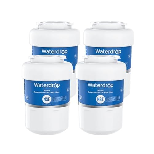 Waterdrop WD-F13 Replacement for GE® MWF® Water Filter, SmartWater® MWFP, GWF, HDX FMG-1, RWF1060, GSE25GSHECSS, 4 Filters(Package May Vary)