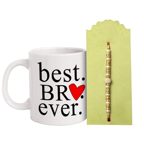 TIED RIBBONS Rakhi for Brother with Gift Set | Bhai Rakhi | Coffee Mug (10 Oz) - Raksha bandhan Rakhi Bracelet for Brother Rakhi for Bhaiya | Bro Rakhi Thread | Rakhi Set
