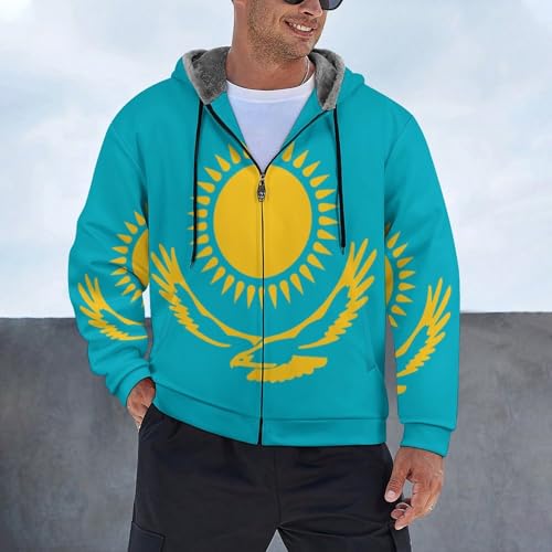 Veste polaire épaisse homme contre le froid, sweat zippé chaud à capuche et grandes poches - 2