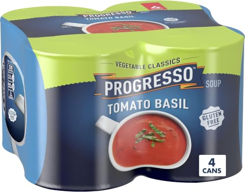 Image of Progresso Tomato Basil Vegetable Classics Soup, Gluten Free, 19 oz (Pack of 5)