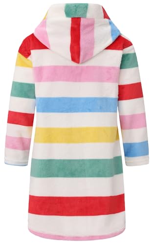 Image of Kid Fleece Hooded Robes Girls Bathrobes Boys Soft Plush Sleepwear Toddler Fuzzy Pajamas