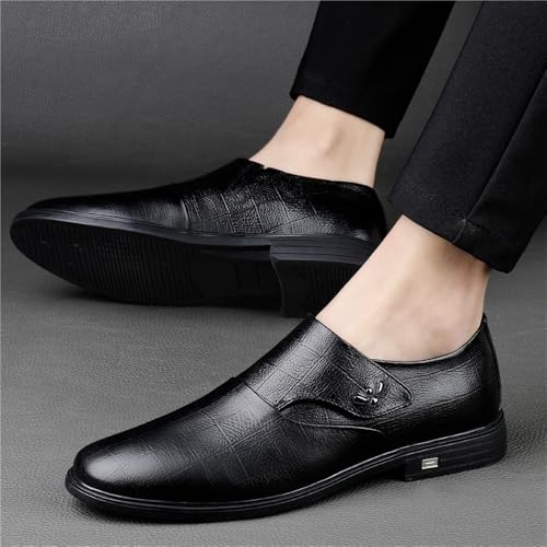 Men's Classic Leather Casual Business Oxford Dress Shoes Slip On Formal Round-Toe Comfort Shoes2