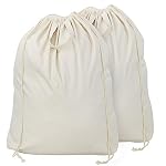 2 Pcs Canvas Laundry Bags with Carrying Handles & Drawstring Closure, Machine-washable Laundry Basket Hamper Liner Replacement Bags