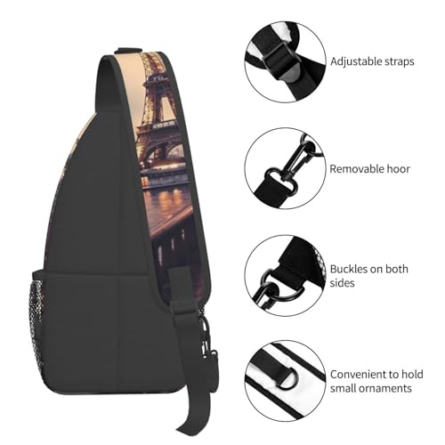 Bolso de Pecho Cruzado Deportivo Negro para Hombre y Mujer miniatura 5