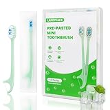 Lakeyface 5-in-1 Travel Toothbrush Set, Prepasted Disposable Mini Toothbrushes with Toothpaste + Tongue Scrapers + Floss + Pick for Work or...