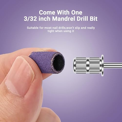 Image of MelodySusie 100 Pcs Nail Drill Bits Sanding Bands for Nail Drill 180 Fine Grit Nail File Sanding Bands for Acrylic Nails Gel Manicures and Pedicure