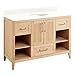 Signature Hardware 475188 Burfield 49" Free Standing Single Vanity Set with Bamboo Cabinet, Vanity Top, and Oval Undermount Vitreous China Sink