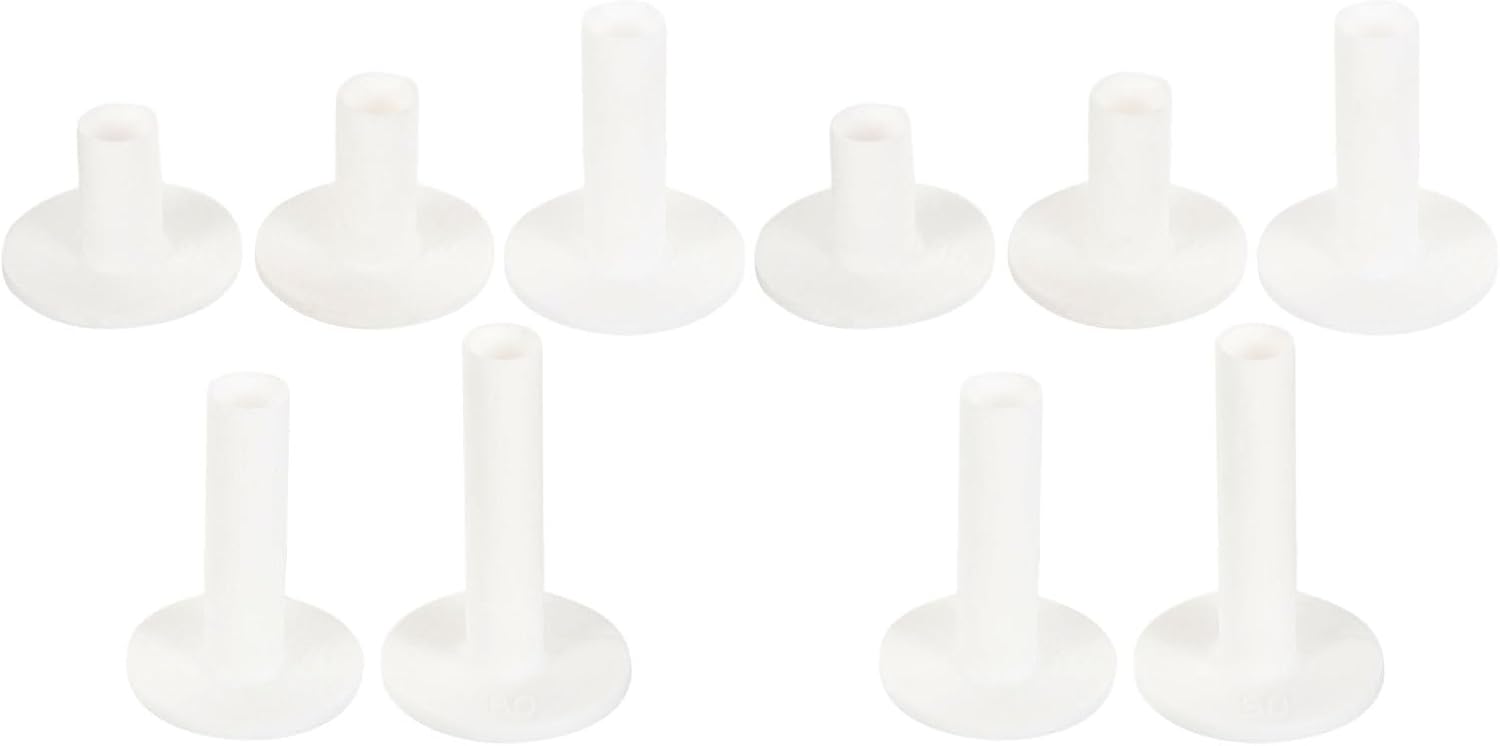 Lurrose 10pcs Rubber Golf Tees for Hitting Mats with Anti-Slip Base and Stable Construction, White Golf Ball Tees Holder for Indoor and Outdoor Practice