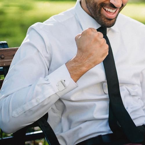 Gemelos de piano para hombre, 1 par de botones para camisa blanca miniatura 5