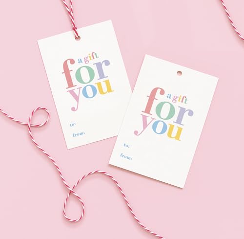 50-Pack Gift Tags - A Gift for You | Holiday Christmas Gifts and Birthday Tags | Personalized Labels for Presents | Women-Owned Business