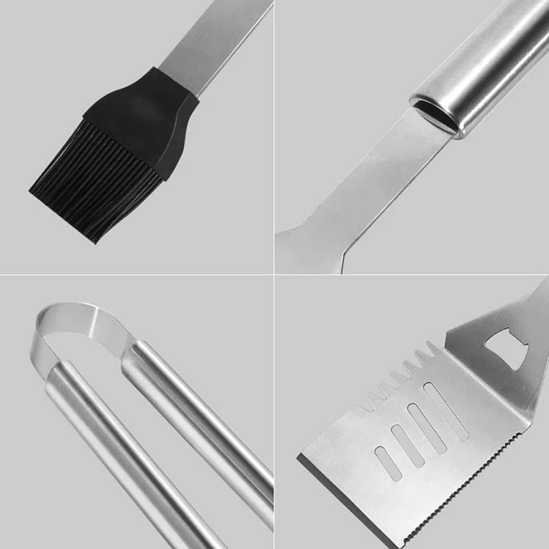 Grill na zewnątrz Narzędzia do grillowania ze stali nierdzewnej Akcesoria Zestaw narzędzi do grillowania w pudełku aluminiowym