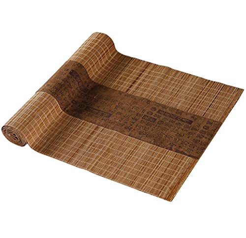 Fhupoy Chemin de Table Bambou Lavable Table Vintage Charnière Tapis De Table Antidérapant Napperon pour Longue Table À Manger Table Basse Tapis 30 * 60cm