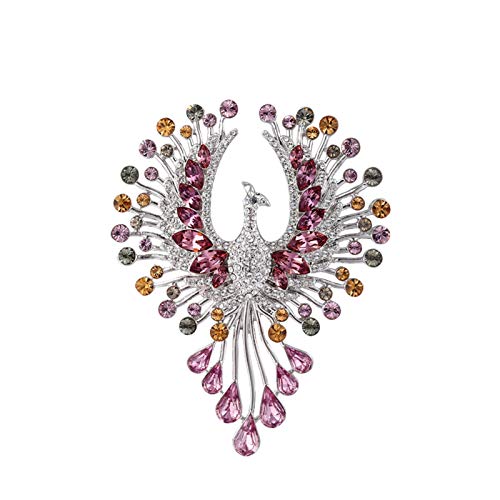 Broche Phoenix Vintage en Cristal : L'Élégance Haute Couture pour Vos Tenues de Cérémonie