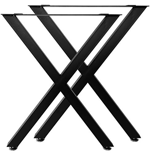 Promo 40% OFF Karpevta Table Legs Set of 2 Metal Legs 28 X 24 Dining Table Legs Heavy Duty Metal Table Base X-Frame Table Legs Black
