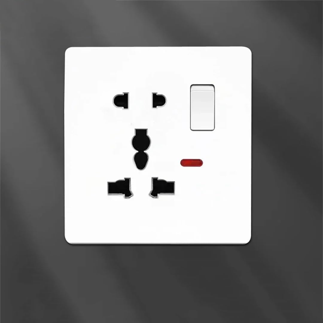 Standard Power Socket 13A Dual USB Plug Type-C Wall Outlet White Universal 5Pin Wall Electrical Socket 1gang5pin