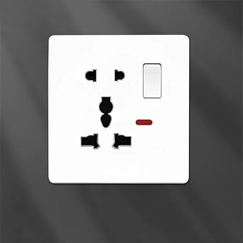 Standard Power Socket 13A Dual USB Plug Type-C Wall Outlet White Universal 5Pin Wall Electrical Socket 1gang5pin