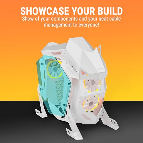 Image of Ant Esports Cypher G5 Mid-Tower ATX Computer Case /Gaming Cabinet - White | Support, Micro-ATX, Mini-ITX | Pre-Installed 5 ARGB-PWM Remote Controlled Fans