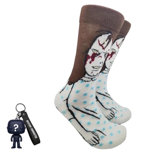 Chaussette anime mignonne en coton respirant et porte-clés bonus