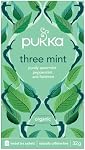NEW Pukka Three Mint Organic Herbal Tea - 20 Count (Pack of 1), Peppermint, Spearmint & Field Mint Refresh, Naturally Caffeine-Free, Plant Based Biodegradable Tea Bags, Enjoy Hot or Iced