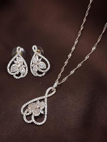 Juego de joyas de latón con chapado de oro rosa elegante DMZ-2451 3