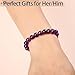 QOGIR Amethyst Bracelet - Anxiety Bracelet for Women Men - Handmade Natural Gem Stone Beaded Stretch Elastic Healing Bracelets 8mm