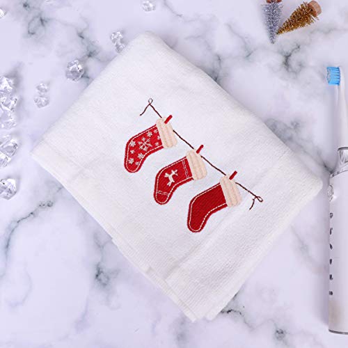 Toalhas de mão de Natal Amosfun com estampa de meias de Natal, toalha de banheiro para rosto de mão,