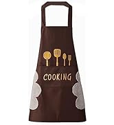 DILLMAN Women Kitchen Apron with Hand Wipe Pockets，Big Pocket,Hand-wiping, Waterproof for Cooking...