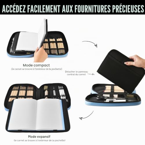 Scribbles That Matter - B5 Pencil Case Pouch + Journal Organizer - Grande capacité Plumier, Marker Case, Pochette de Rangement pour Journal Poche zippée Bandoulière réglable (8.5 x 12.5) – vue 3