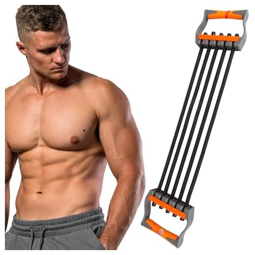 Chest Expander for Men Adjustable Forearm Strengthener with Removable Tubes Arm Trainer for Arm Chest Back Muscles Chest Upper Body Workout Equipment for Home Gym Fitness Muscle Training Exercise