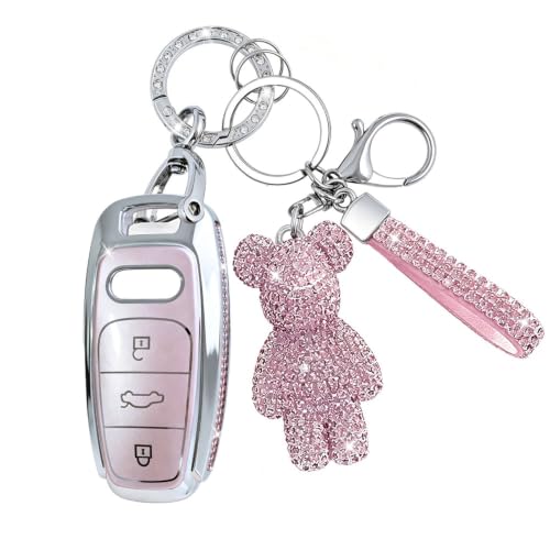 Funda para llave Audi Q7 Q8 antiarañazos con TPU flexible rosa
