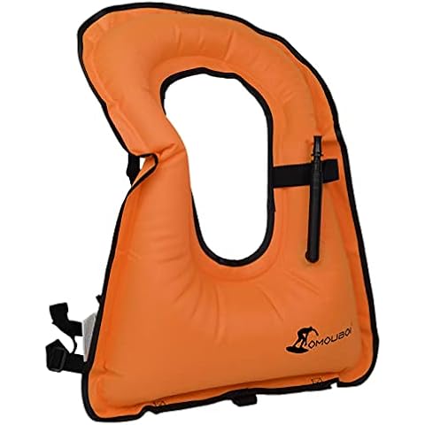 Snorkel Vest for Adults, Inflatable Swim Vest Jackets for Women/Men,Swimming Vests for Kayaking, Paddle Boarding, Fishing, Surfing, Snorkel, Watersports, Rafting (Orange) Cover