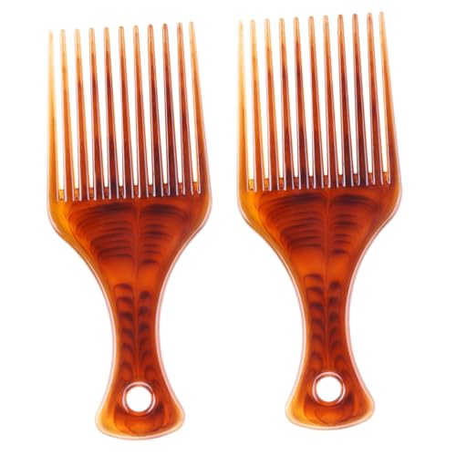 FRCOLOR 2個 ワイド歯美容整形櫛 クシ comb 茶色の櫛 オイルコーム メンズヘアコーム ヘアカットコーム ポータブルヘアコーム くし サロン用ヘアコーム ヘアサロンコーム Coffee