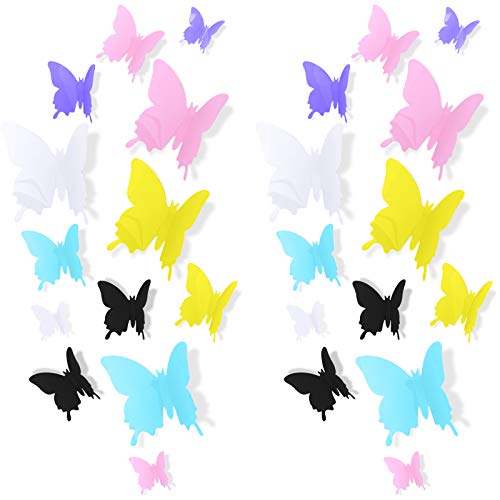 URATOT 60 Pieces Removable 3D Butterfly Stickers DIY Decorations Butterfly Wall Stickers Decal for Home Room Classroom Decoration